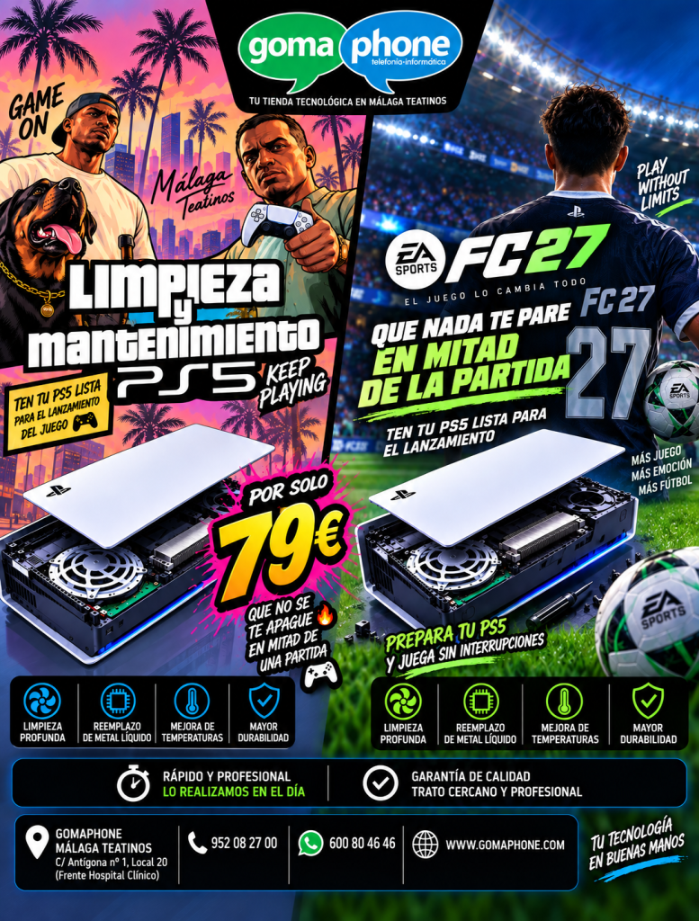 Reparación de PS5 y mandos en Málaga | Servicio técnico rápido 2 fusion