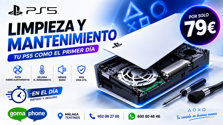 Limpieza y mantenimiento PS5 en Málaga con cambio de metal líquido
